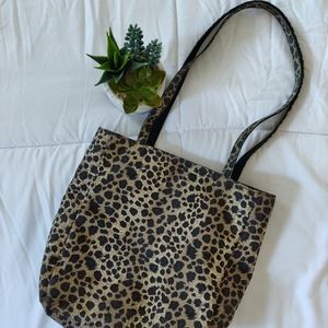 VINTAGE Y2K LEOPARD PRINT TOTE BAG